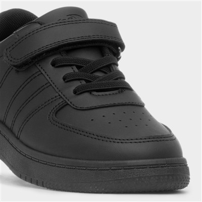 Kids' Black Easy Fasten Flat Trainer