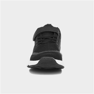 Exe Kids Black Easy Fasten Knitted Trainer