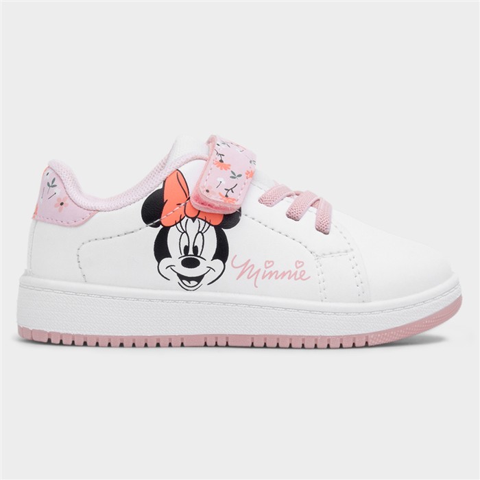 Kids White Floral Easy Fasten Trainer