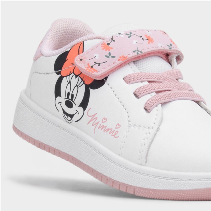 Kids White Floral Easy Fasten Trainer