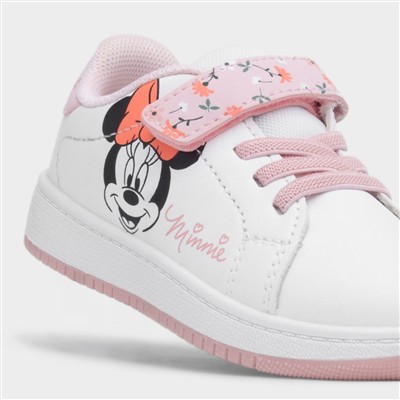 Kids White Floral Easy Fasten Trainer