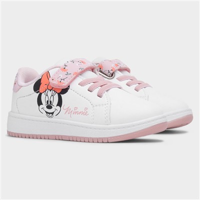 Kids White Floral Easy Fasten Trainer