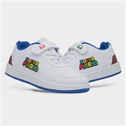 Super Mario Kids White Easy Fasten Flat Trainer (Click For Details)