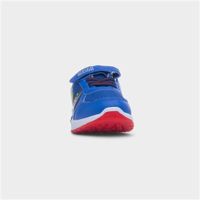 Kids Blue Light Up Easy Fasten Trainer