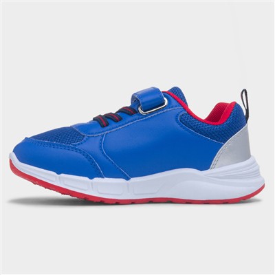 Kids Blue Light Up Easy Fasten Trainer