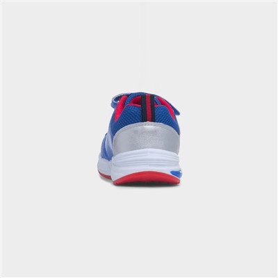 Kids Blue Light Up Easy Fasten Trainer