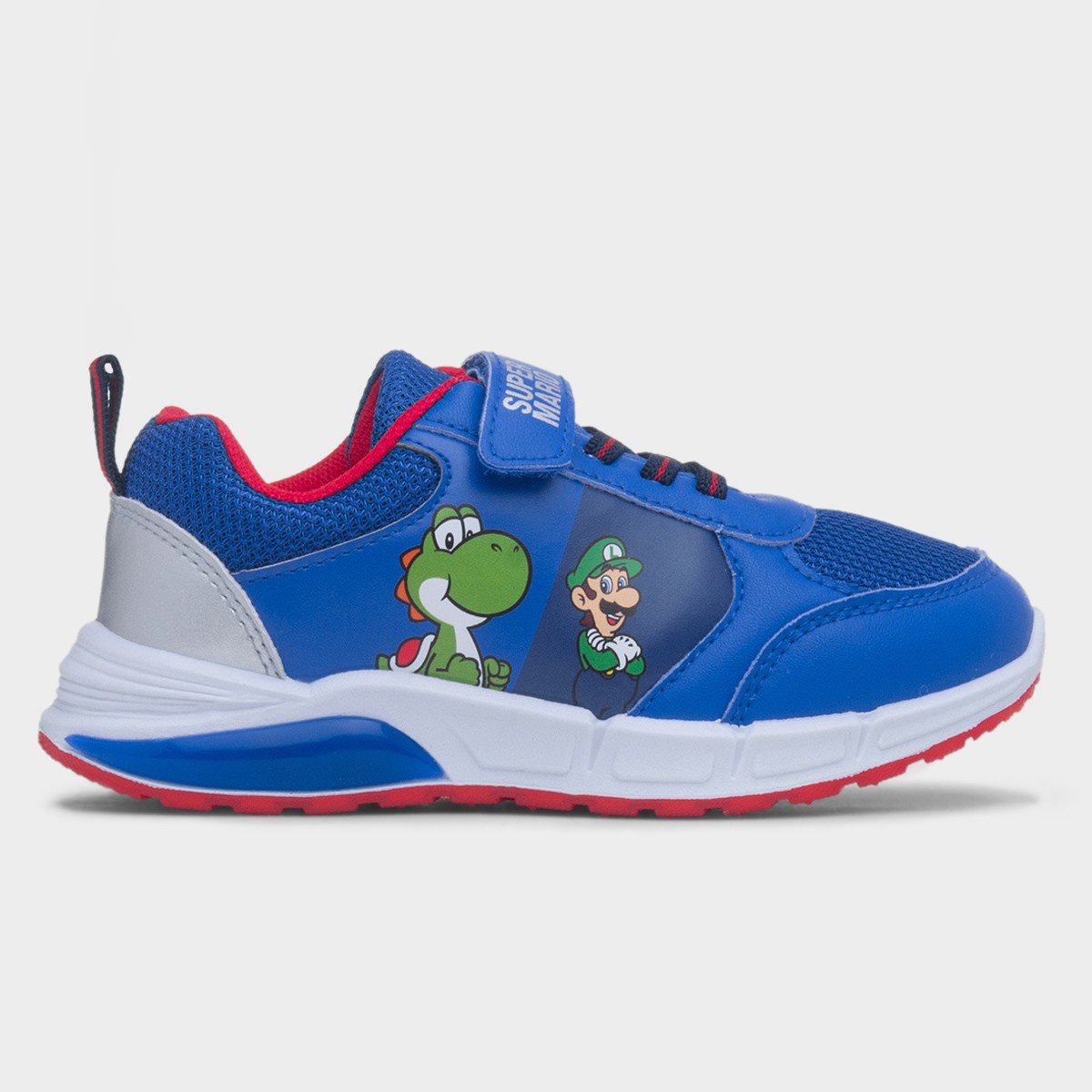 Kids Blue Light Up Easy Fasten Trainer