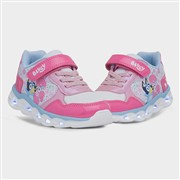 Bluey Kids Fuchsia Light Up Easy Fasten Trainer (Click For Details)