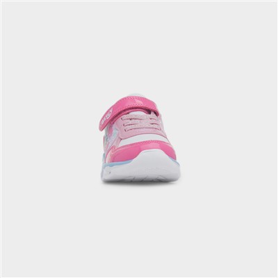 Kids Fuchsia Light Up Easy Fasten Trainer
