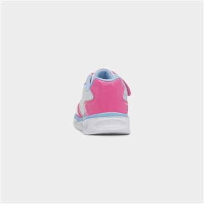 Kids Fuchsia Light Up Easy Fasten Trainer