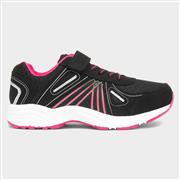 XL Kids Black & Pink Easy Fasten Trainers (Click For Details)