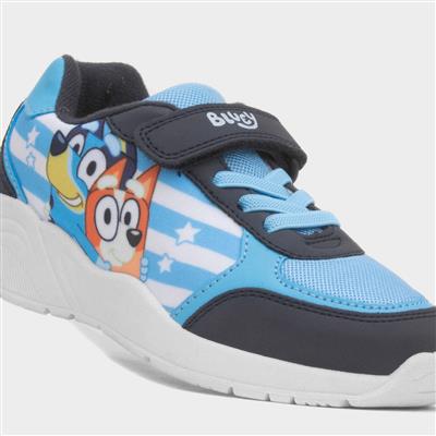 Stripe Kids Blue Easy Fasten Trainer