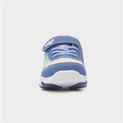 Kids Blue Easy Fasten Light Up Trainers