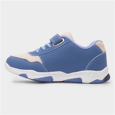 Kids Blue Easy Fasten Light Up Trainers