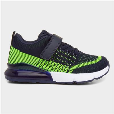 Exe Kids Lime Easy Fasten Knitted Trainer