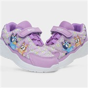 Bluey Flowers Kids Purple Easy Fasten Trainer (Click For Details)