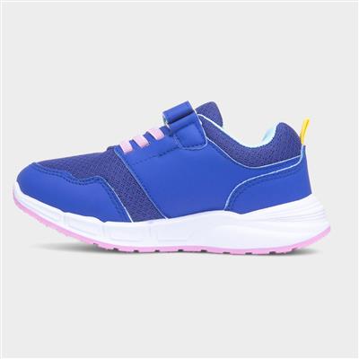 Kids Blue Easy Fasten Light Up Trainer