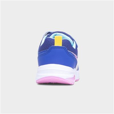 Kids Blue Easy Fasten Light Up Trainer