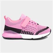 Girls Pink Knitted Easy Fasten Trainer (Click For Details)