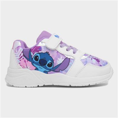 Kids White Easy Fasten Trainer