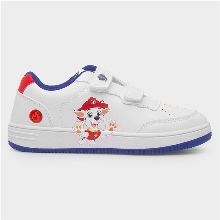 Kids White Easy Fasten Trainer