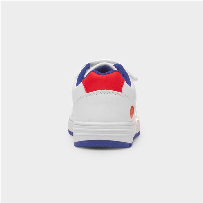Kids White Easy Fasten Trainer