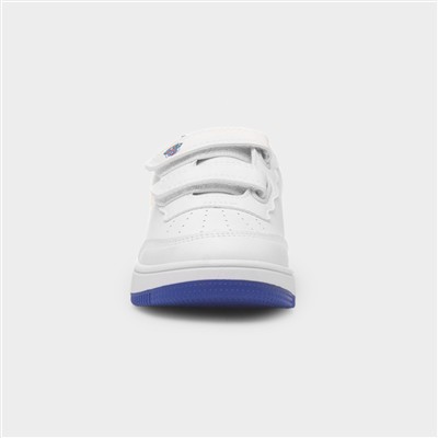 Kids White Easy Fasten Trainer