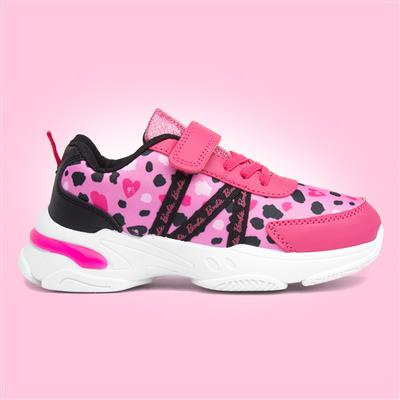 Kids Pink Chunky Easy Fasten Trainer