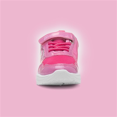 Kids Fuchsia Light Up Easy Fasten Trainer