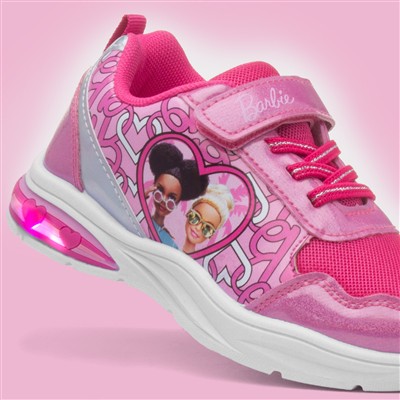 Kids Fuchsia Light Up Easy Fasten Trainer