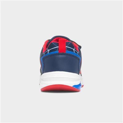 Kids Navy Light Up Easy Fasten Trainer