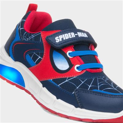 Kids Navy Light Up Easy Fasten Trainer