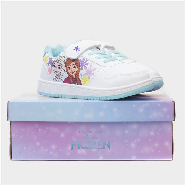 Kids White Easy Fasten Trainer