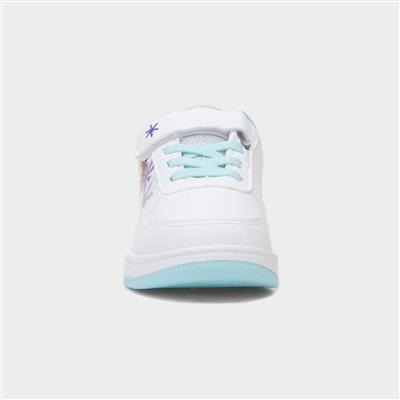 Kids White Easy Fasten Trainer