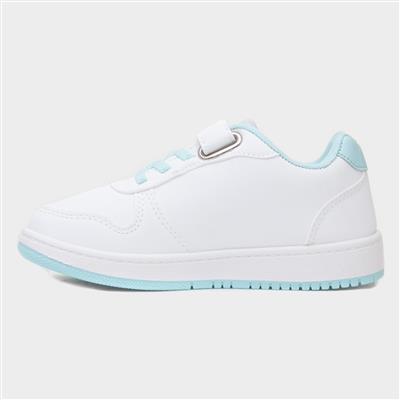 Kids White Easy Fasten Trainer