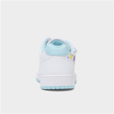 Kids White Easy Fasten Trainer
