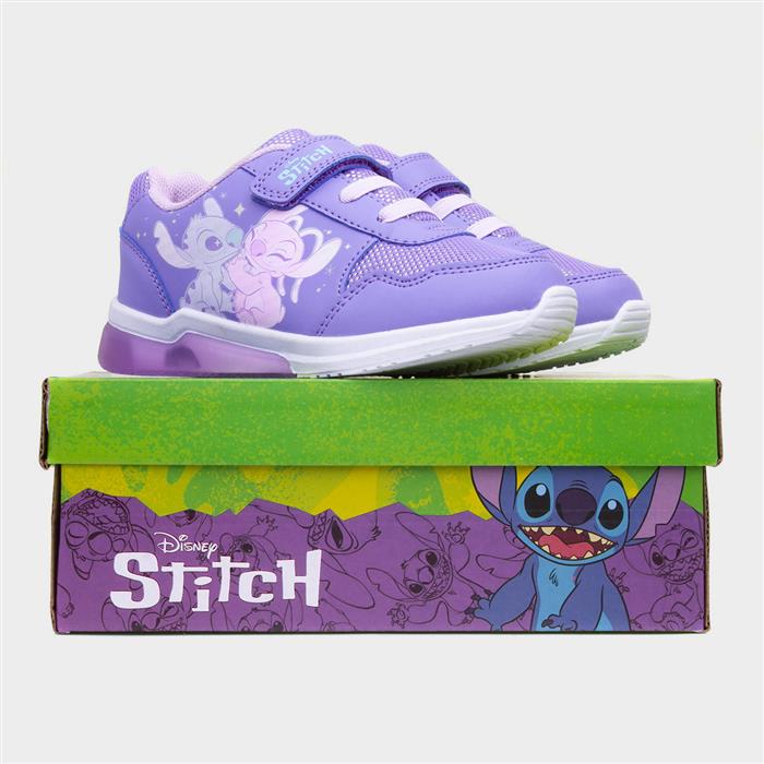 Disney Stitch Kids Purple Light Up Trainer-80741 | shoezone