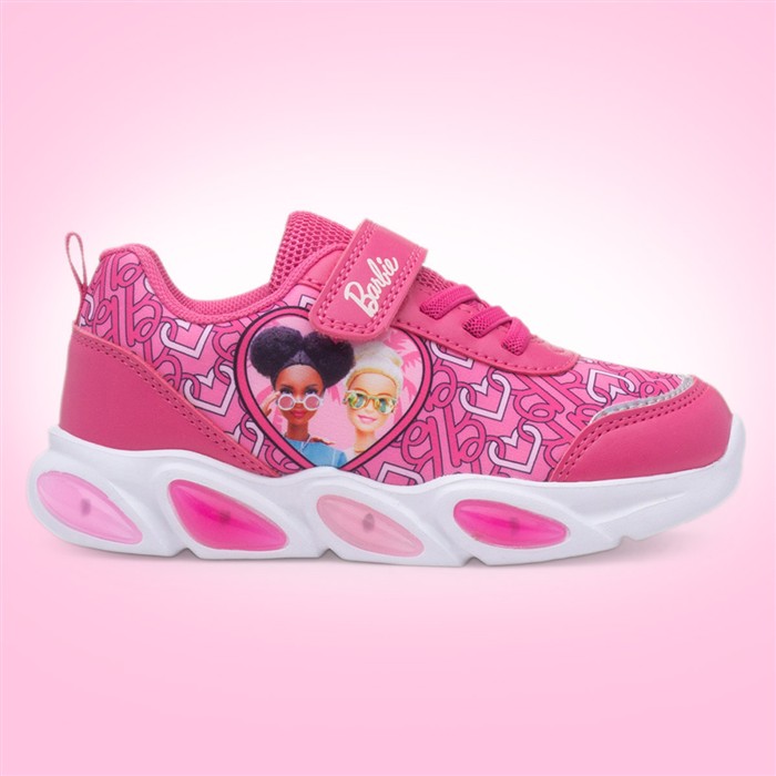 Kids Pink Light Up Easy Fasten Trainer
