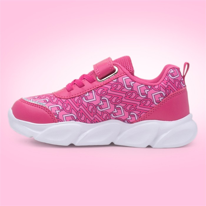 Kids Pink Light Up Easy Fasten Trainer