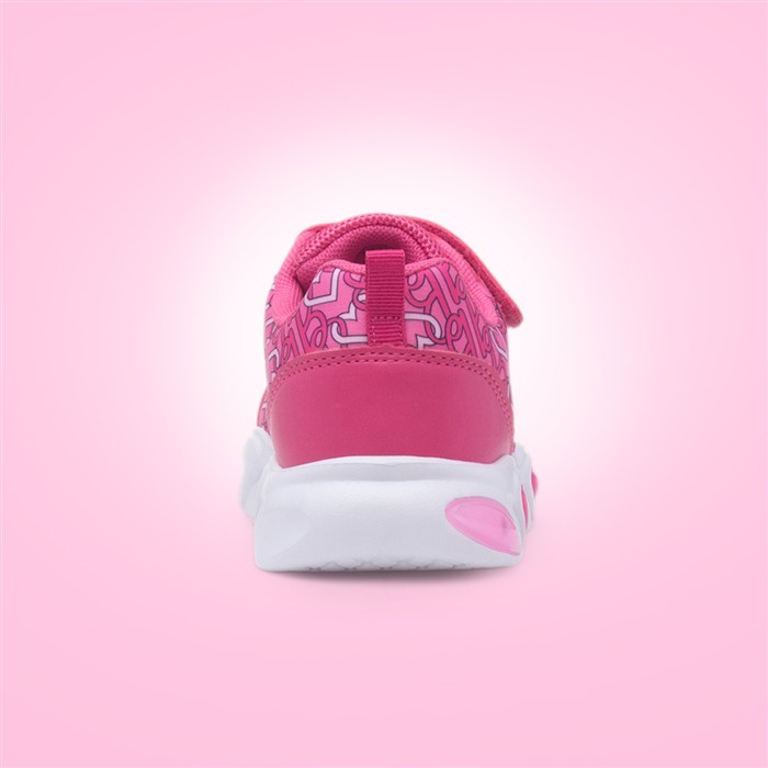 Kids Pink Light Up Easy Fasten Trainer