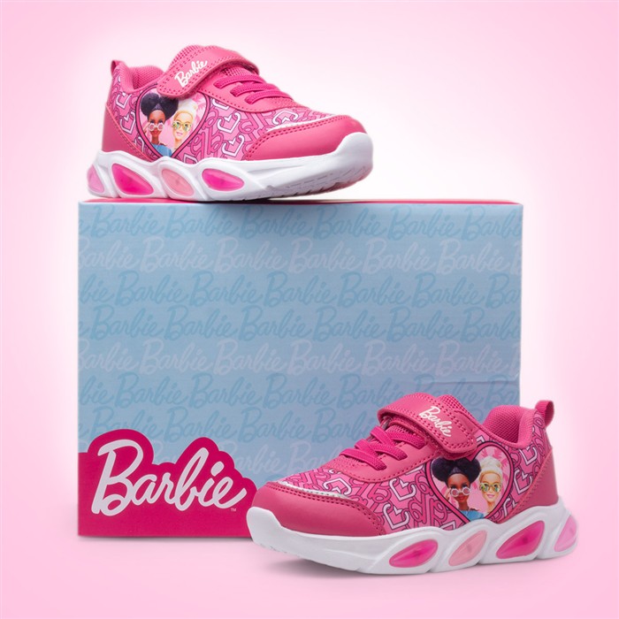 Kids Pink Light Up Easy Fasten Trainer