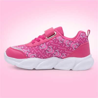 Kids Pink Light Up Easy Fasten Trainer