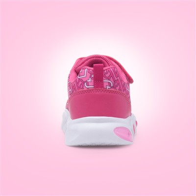Kids Pink Light Up Easy Fasten Trainer