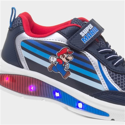 Kids Navy Light Up Trainers