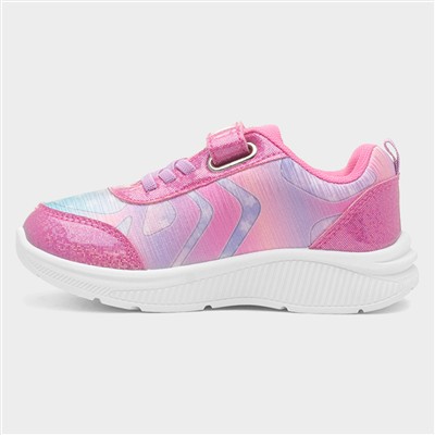 Kids Fuchsia Light Up Trainers