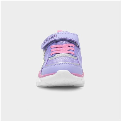 Kids Purple Light Up Mesh Trainer