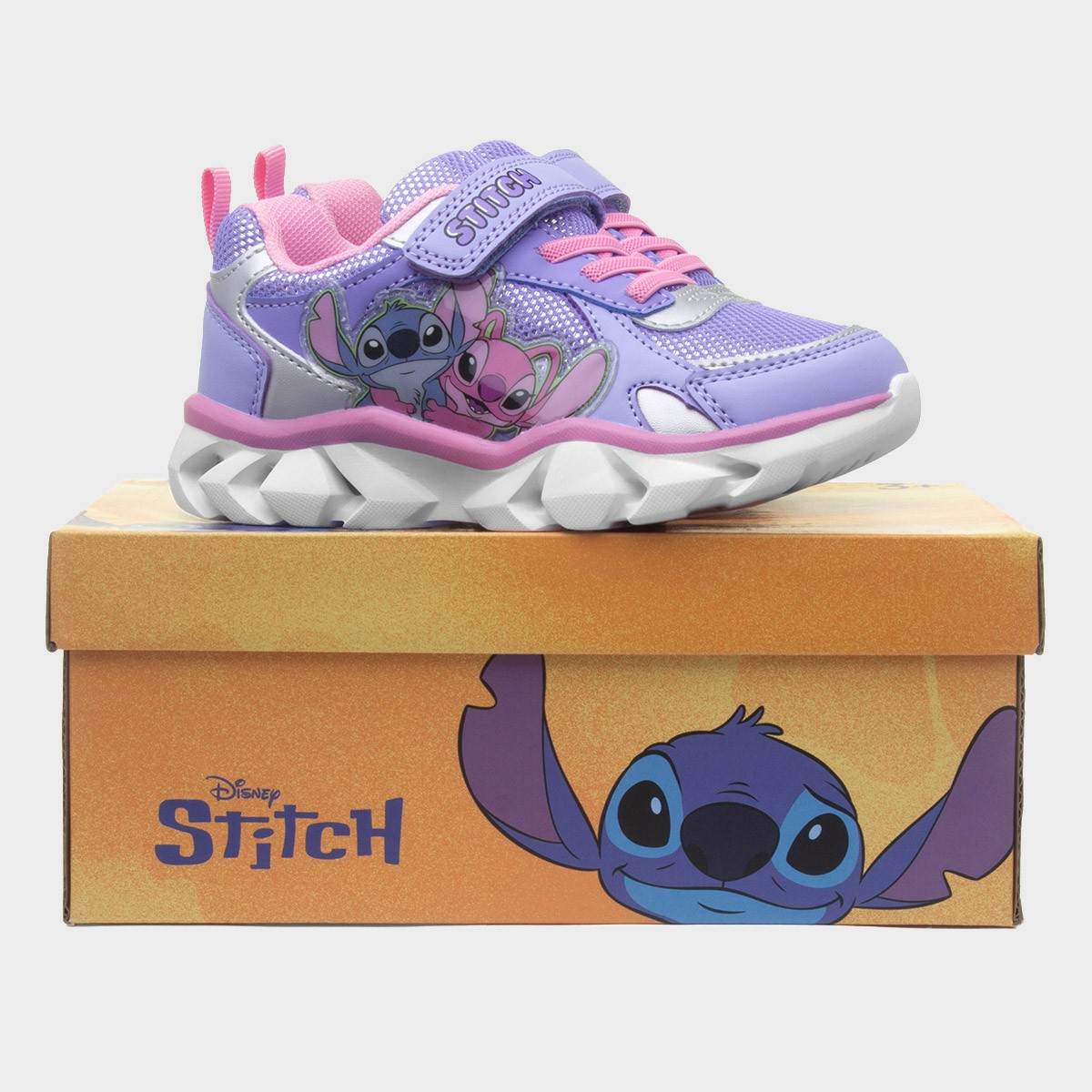 Disney Stitch Kids Purple Light Up Mesh Trainer-80757 | shoezone