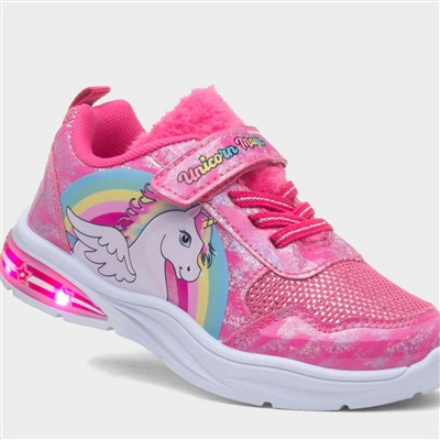 Kids Fuchsia Light Up Trainer
