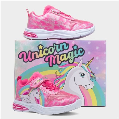 Kids Fuchsia Light Up Trainer