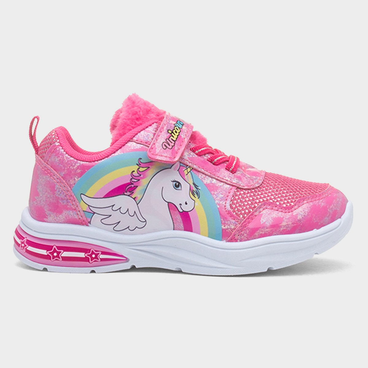 Kids Fuchsia Light Up Trainer